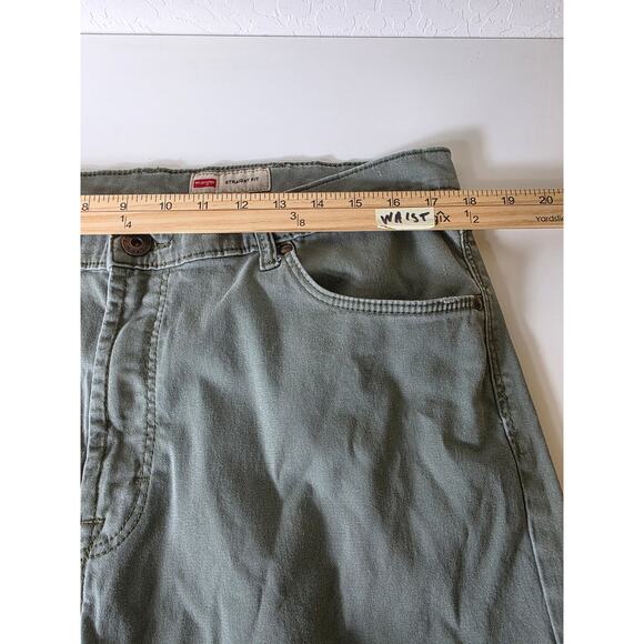 WRANGLER Olive Green Fade Casual Street Straight Fit Utility Jeans SZ 36x30 - Picture 7 of 11